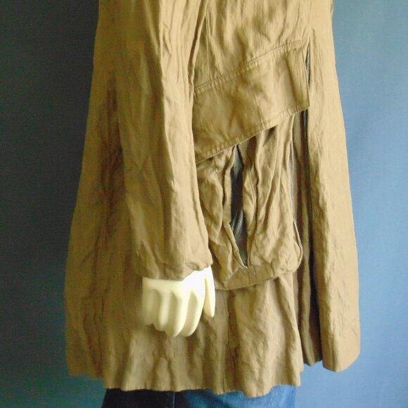 Cabi 840 Treasure Hunter Steampunk Khaki Gold Metal Jacket Coat M - Picture 7 of 15